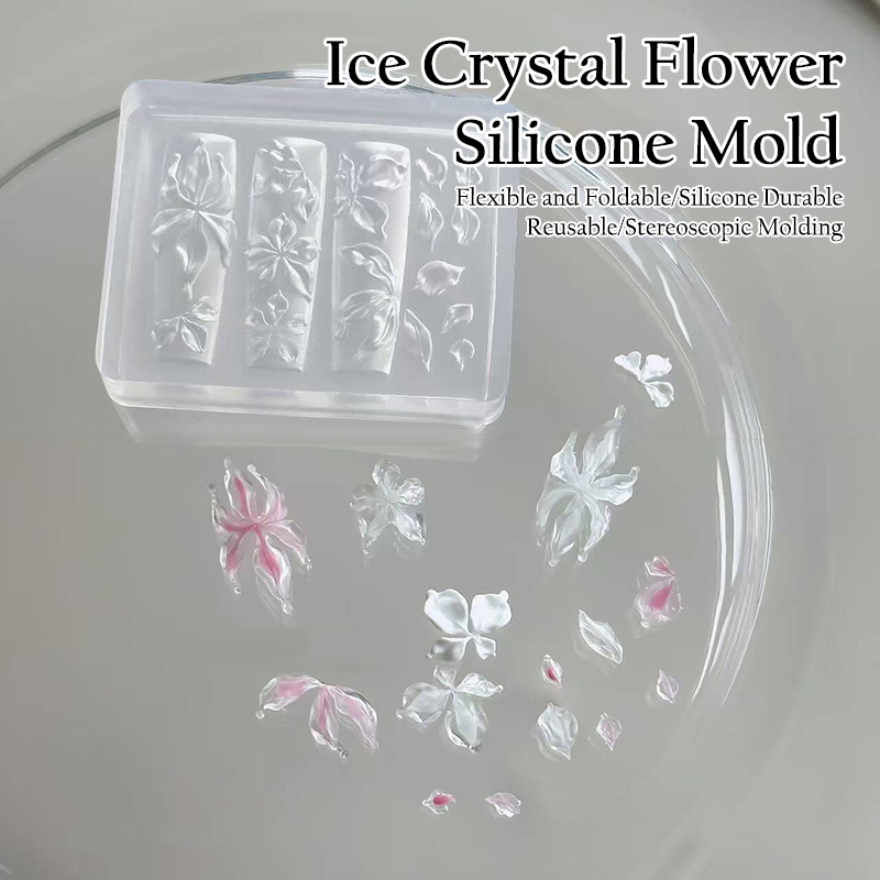 3D Printing Nails - ~1Pc 3D Ice Crystal Flower Ice