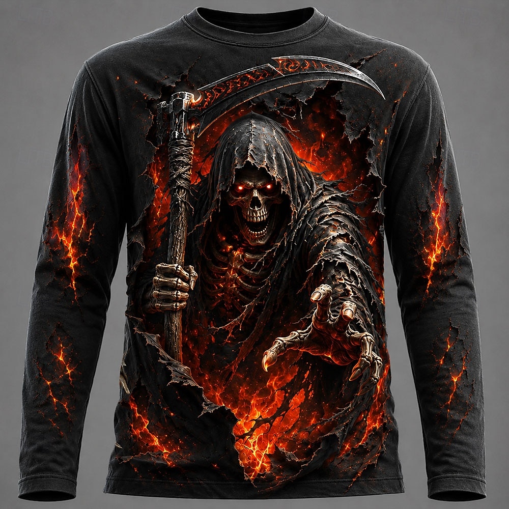 3D Printing Jersey - Halloween Men 3D Graphic Printed Long