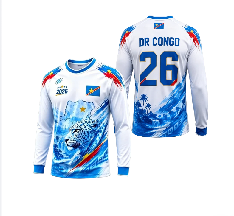 3D Printing Jersey - 2026 Congo round neck long sleeved