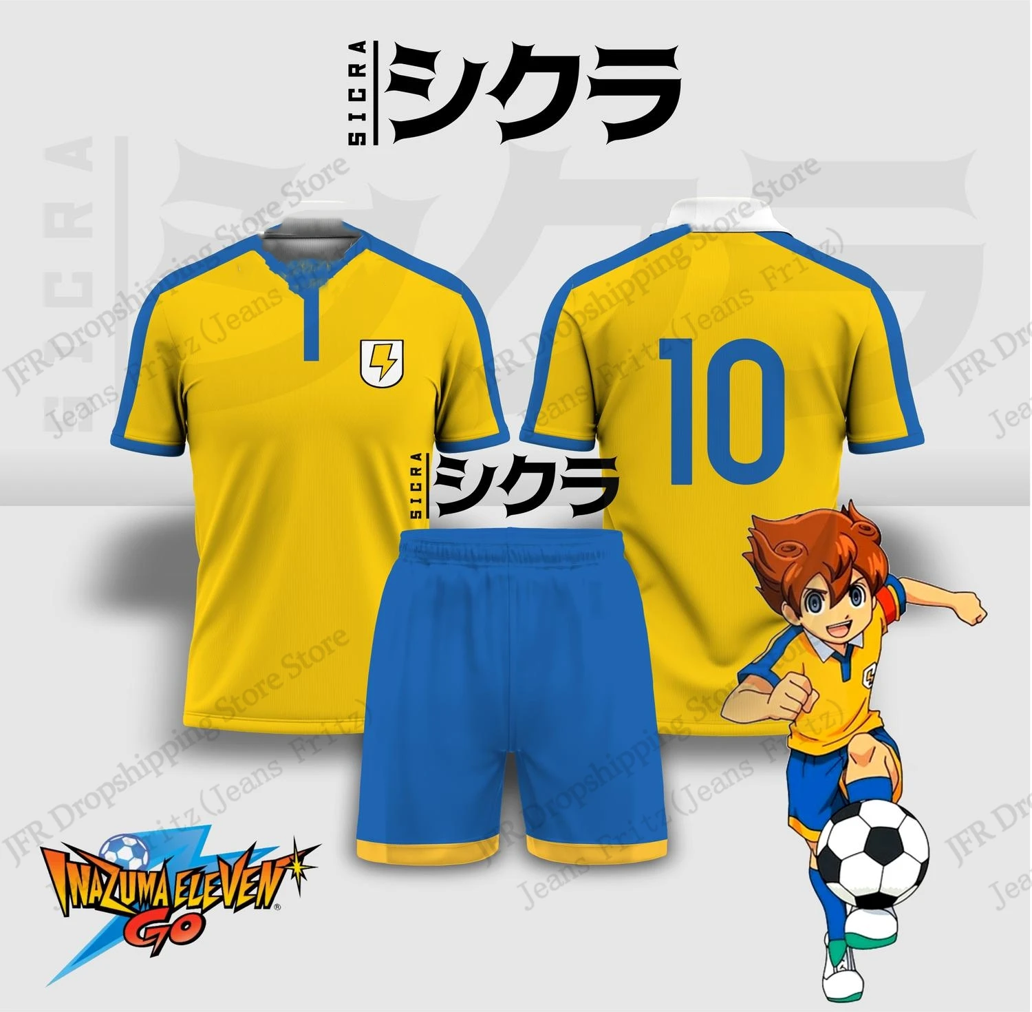 3D Printing Jersey - Jersey Set Jersey Inazuma Eleven Anime
