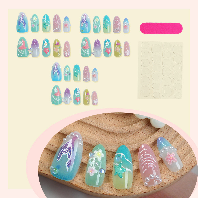 30pcs Summer Press on Nails 3D - 3D Printing Nails 评论和价格