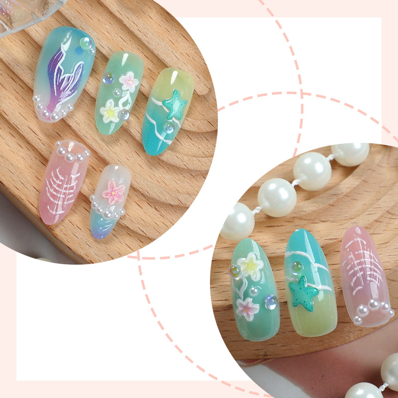 30pcs Summer Press on Nails 3D - 3D Printing Nails 评论和价格