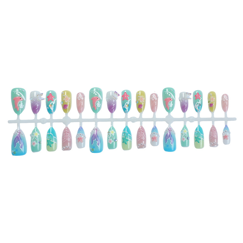 30pcs Summer Press on Nails 3D - 3D Printing Nails 评论和价格