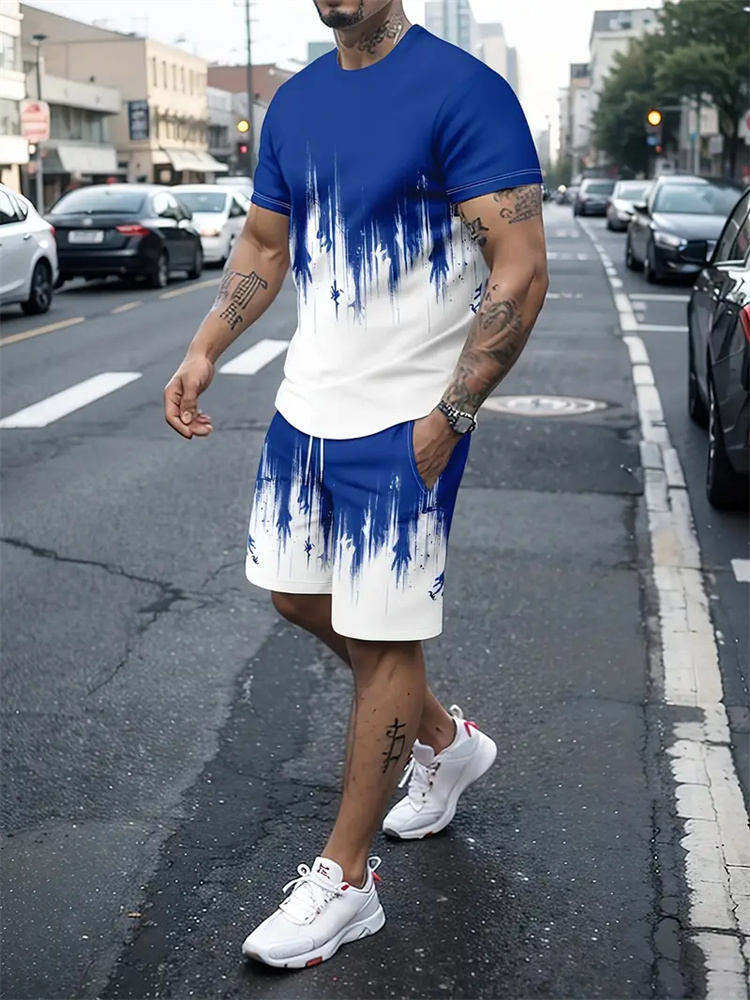 Men Women Gradient Texture T-s - 3D Printing Jersey 评论和价格