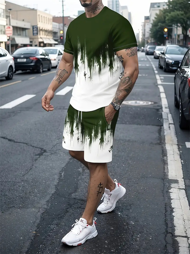 Men Women Gradient Texture T-s - 3D Printing Jersey 评论和价格
