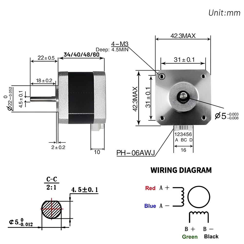 Nema 17 42mm Stepper Motor Ope - 3D Printing Maker 评论和价格