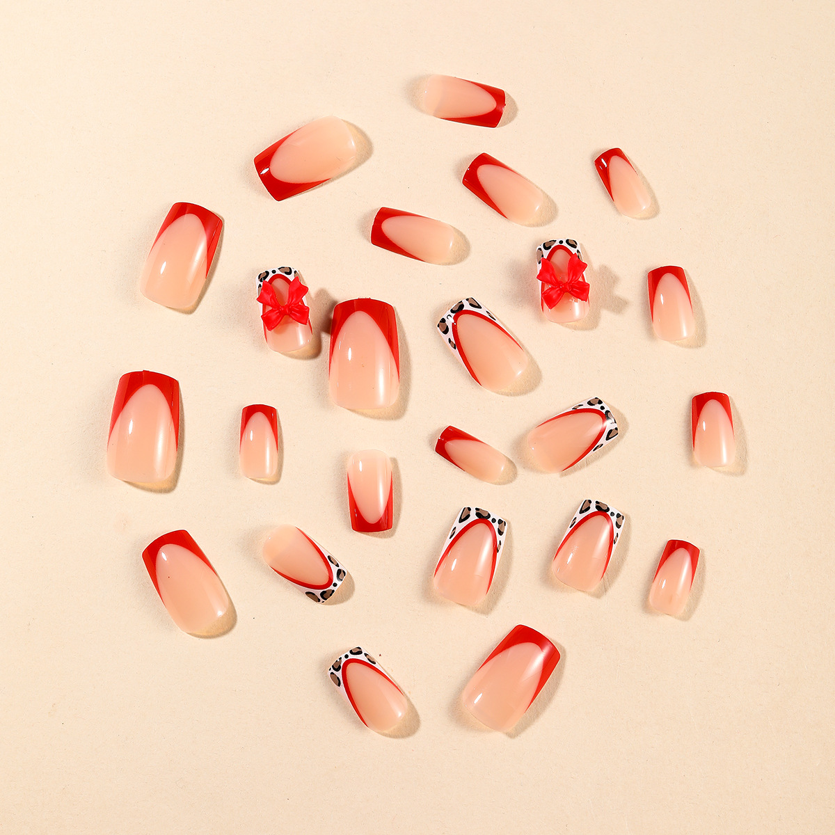 24pcs Red French Style Fake Na - 3D Printing Nails 评论和价格