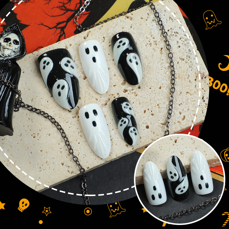 30pcs 2025 Halloween Almond Sh - 3D Printing Nails 评论和价格