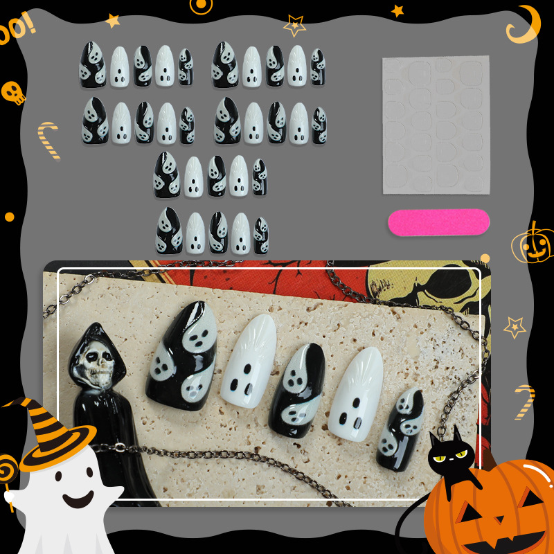30pcs 2025 Halloween Almond Sh - 3D Printing Nails 评论和价格