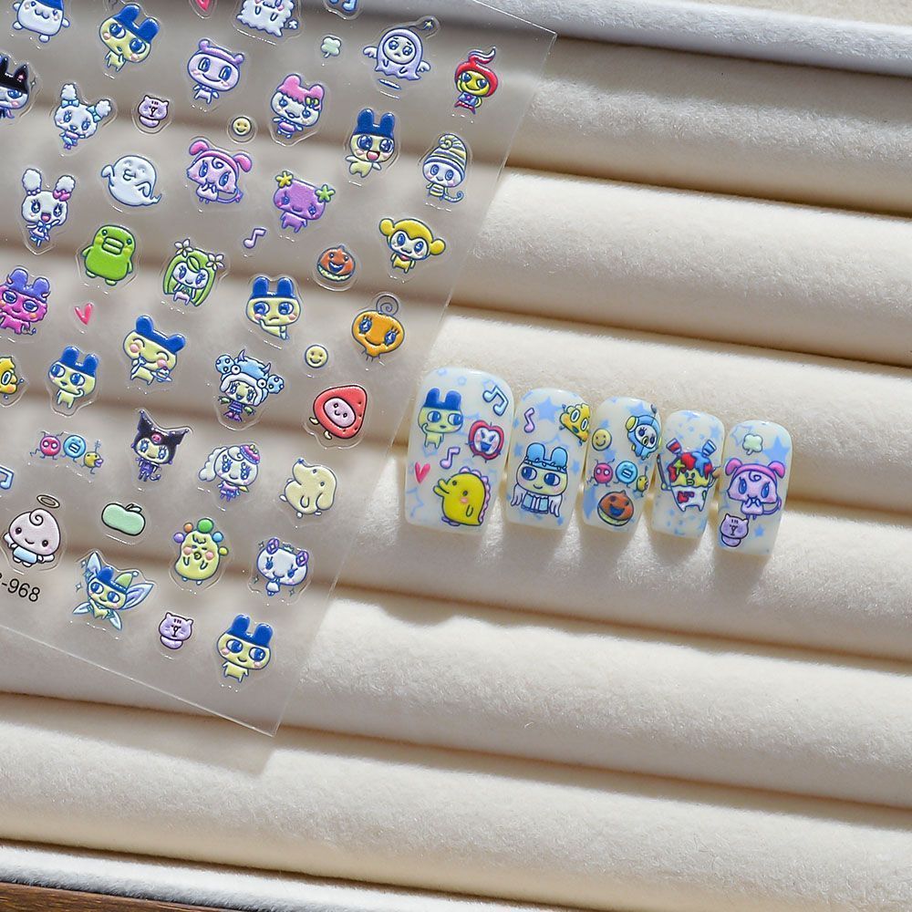 Tamagotchi Cartoon 3D Embossed - 3D Printing Nails 评论和价格