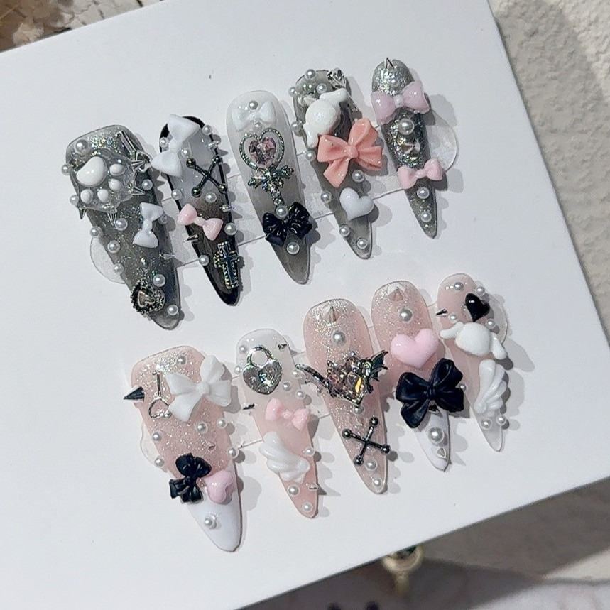 Jirai Y2K Spice Girl Black Pin - 3D Printing Nails 评论和价格