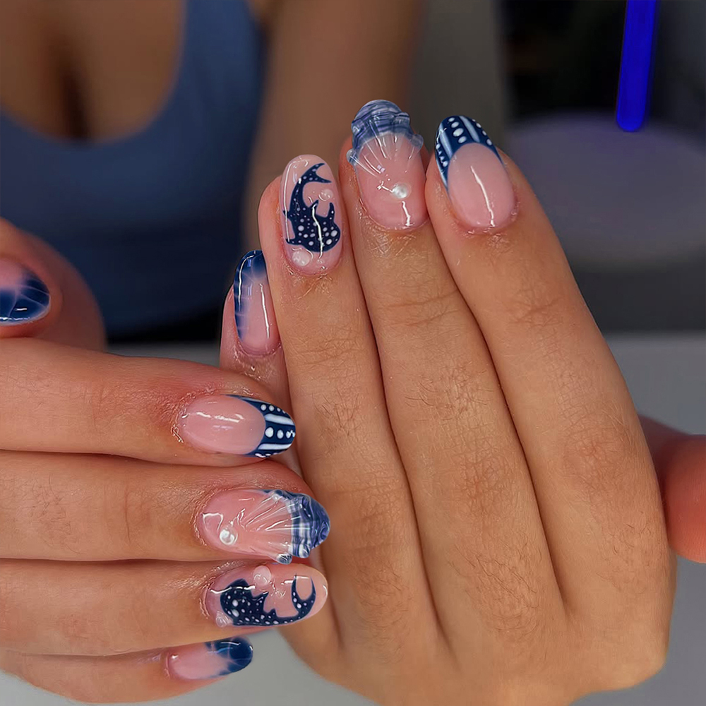 24pcs Almond 3d gel nails Whal - 3D Printing Nails 评论和价格