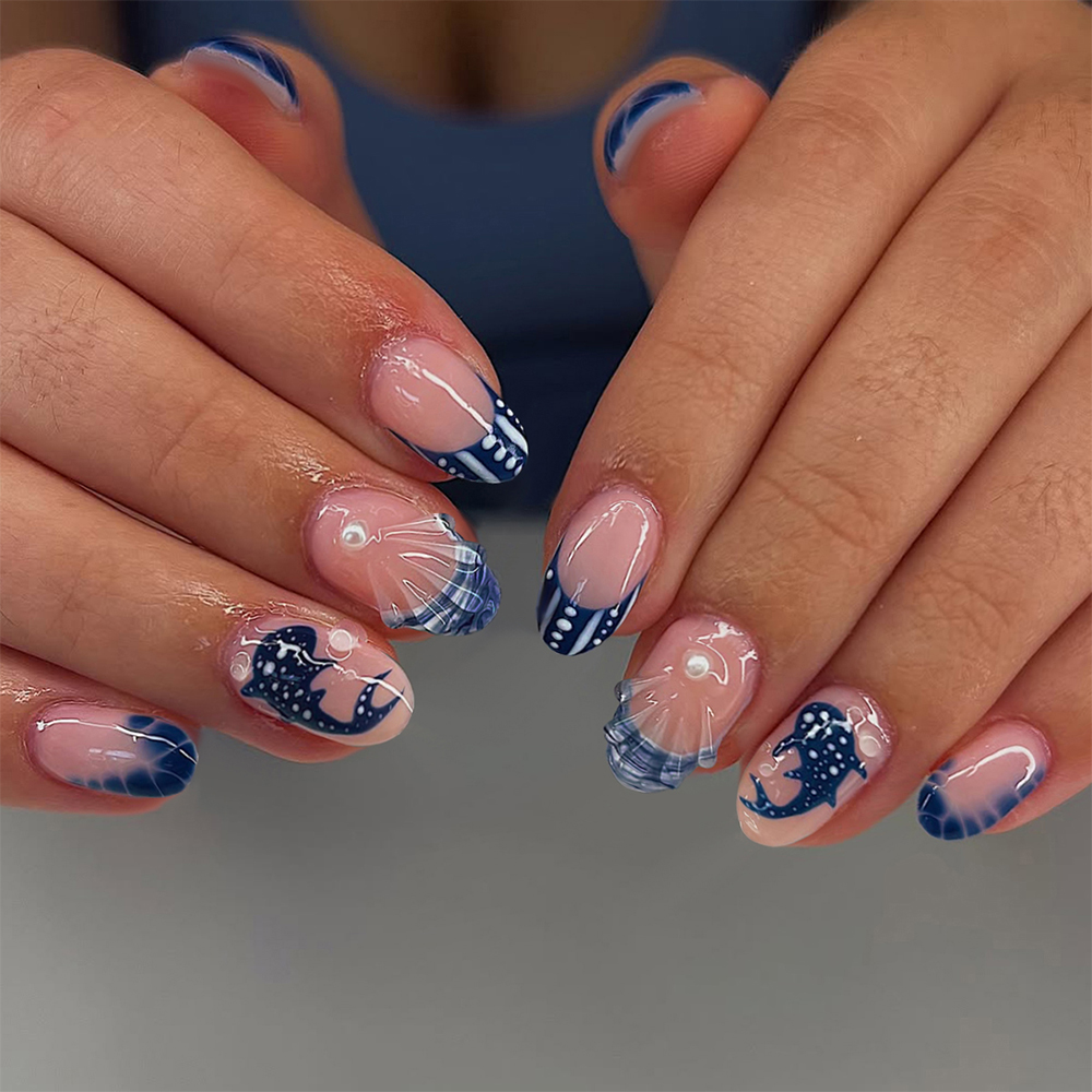 24pcs Almond 3d gel nails Whal - 3D Printing Nails 评论和价格