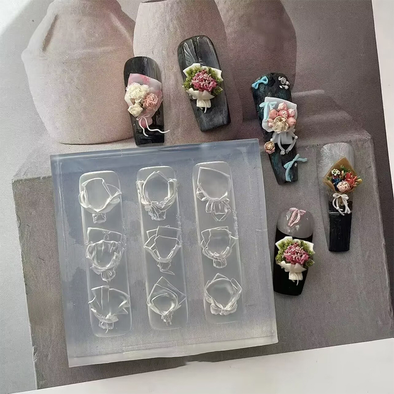 1Pcs 3D Silicone Nail Mold Bow - 3D Printing Nails 评论和价格