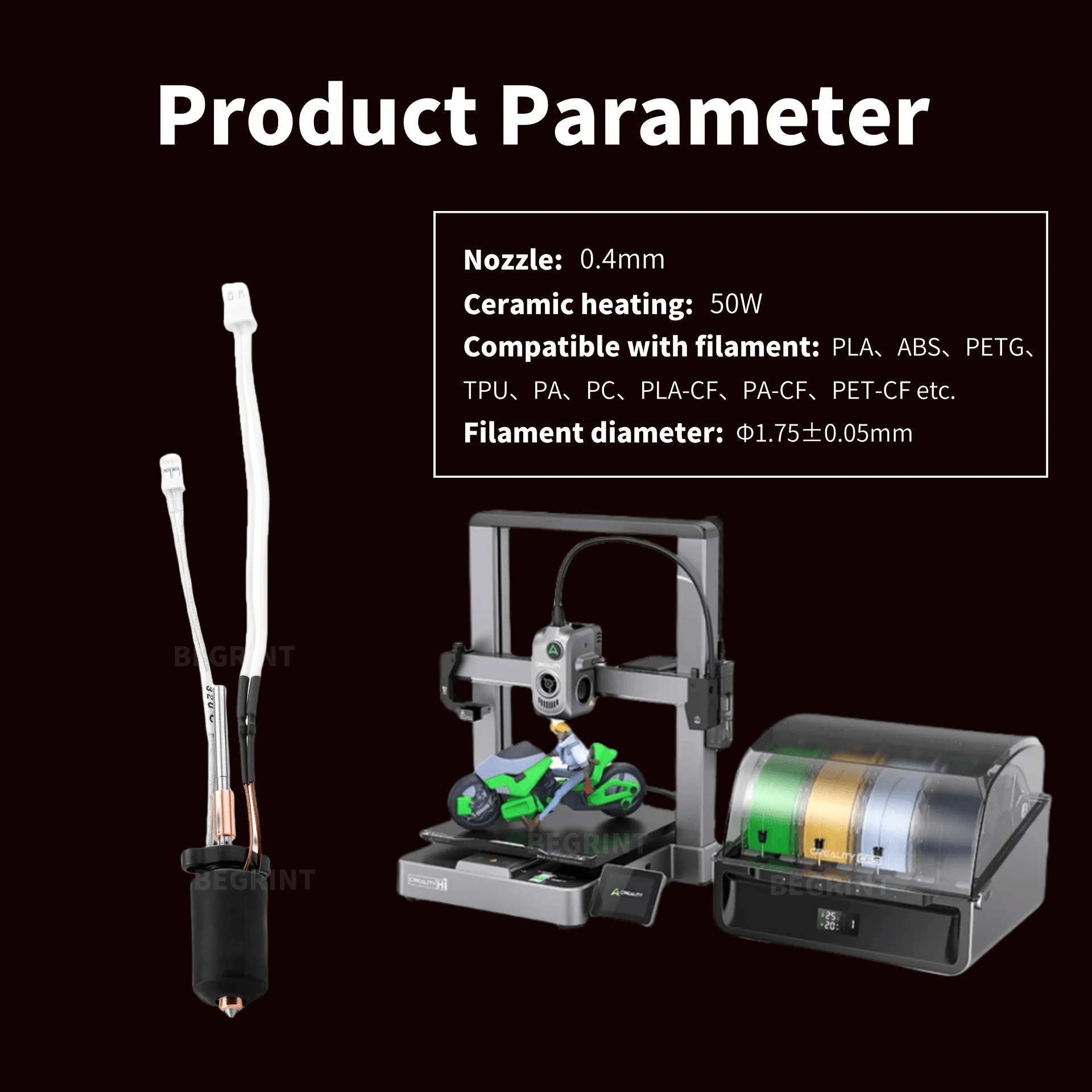 High Temp Ceramic Heater Hoten - 3D Printing Nozzle 评论和价格