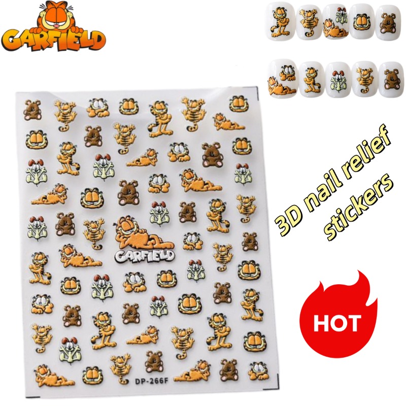 Cartoon Garfield Ins Style Nai - 3D Printing Nails 评论和价格