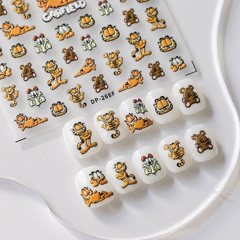 Cartoon Garfield Ins Style Nai - 3D Printing Nails 评论和价格