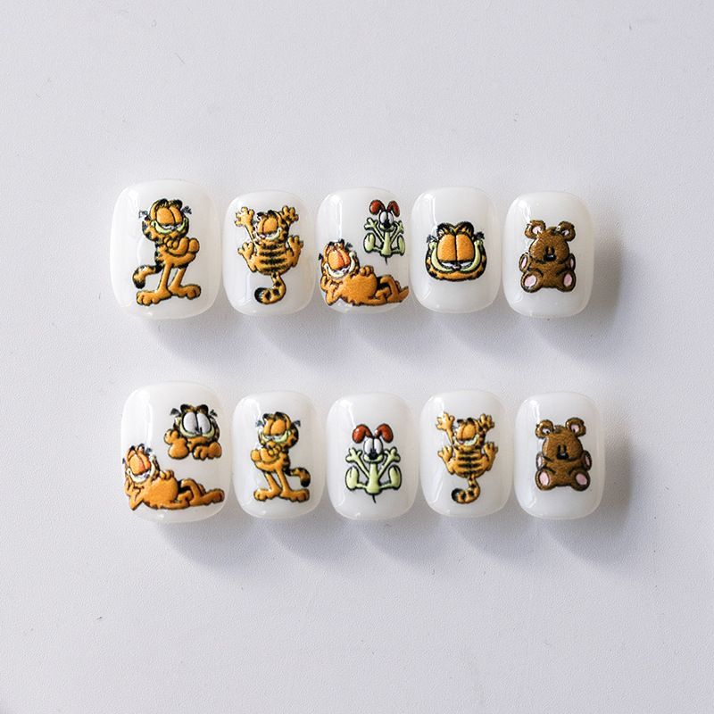 Cartoon Garfield Ins Style Nai - 3D Printing Nails 评论和价格