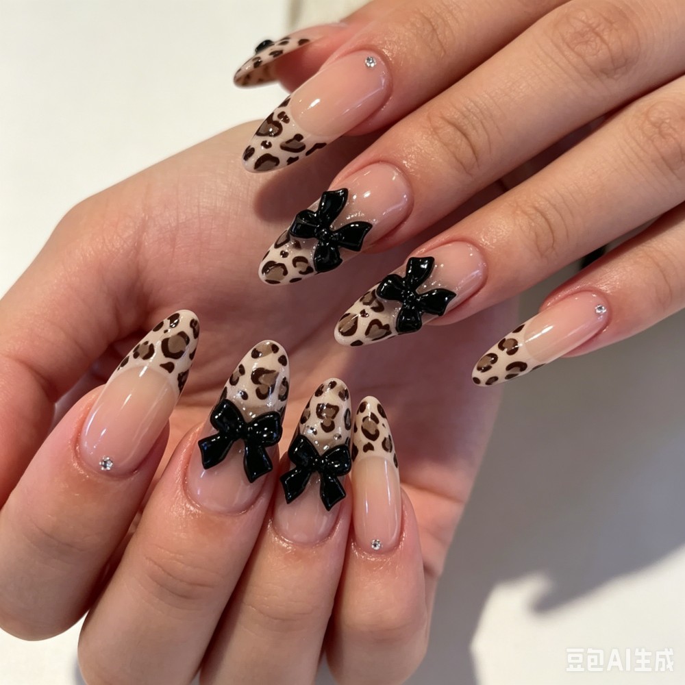 24pcs French Almond Press on N - 3D Printing Nails 评论和价格
